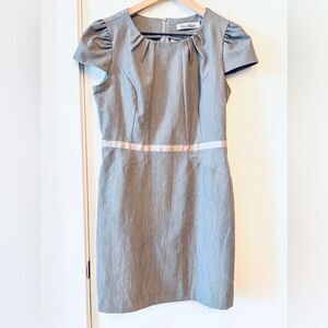 MaxMara Cap Sleeve Fitted Mini Dress in Gray L